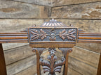 Antique Mahogany Edwardian Hall or Bedroom Chairs Fret Backs Striped Seat