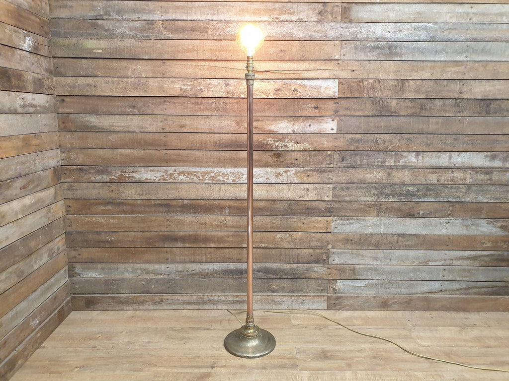 Vintage Floor Standing Steam Punk Style Brass Copper & Bronze Standard Lamp