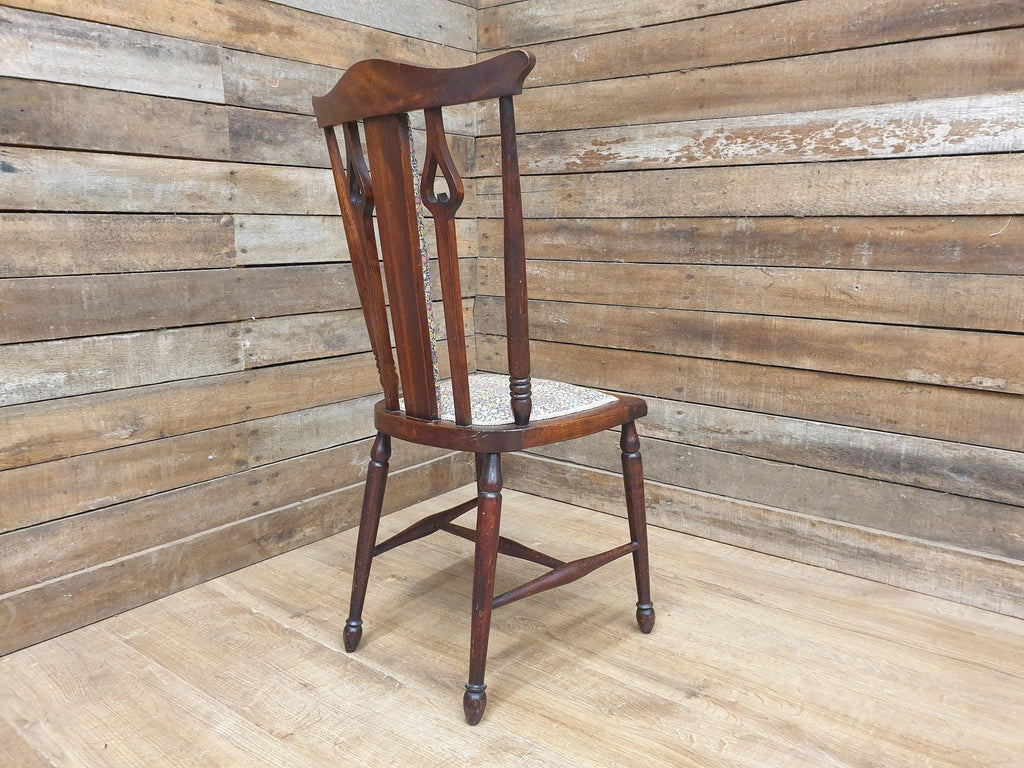 Antique Arts And Craft Mahogany Hall Bedroom Chair William Morris Upholstered