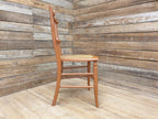 Antique Victorian Woven Cane Seat Bedroom Hall Chair Bergere Over Painted