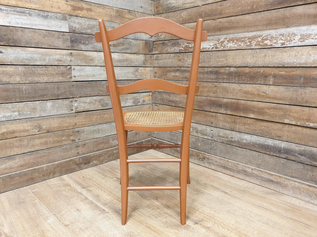 Antique Victorian Woven Cane Seat Bedroom Hall Chair Bergere Over Painted