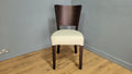 Dark Wood Side Chair – Ivory Faux Leather Seat Ideal Bedroom Office Desk Chair
