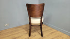 Dark Wood Side Chair – Ivory Faux Leather Seat Ideal Bedroom Office Desk Chair