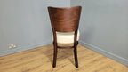 Dark Wood Side Chair – Ivory Faux Leather Seat Ideal Bedroom Office Desk Chair