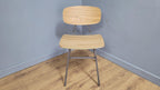 Mid Century Styled Ply Industrial Side Chair Metal Legs Stylish Ply Seat & Back