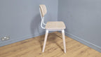 Mid Century Styled Whitewash Chair Metal Legs Stylish Ply Style Seat & Back