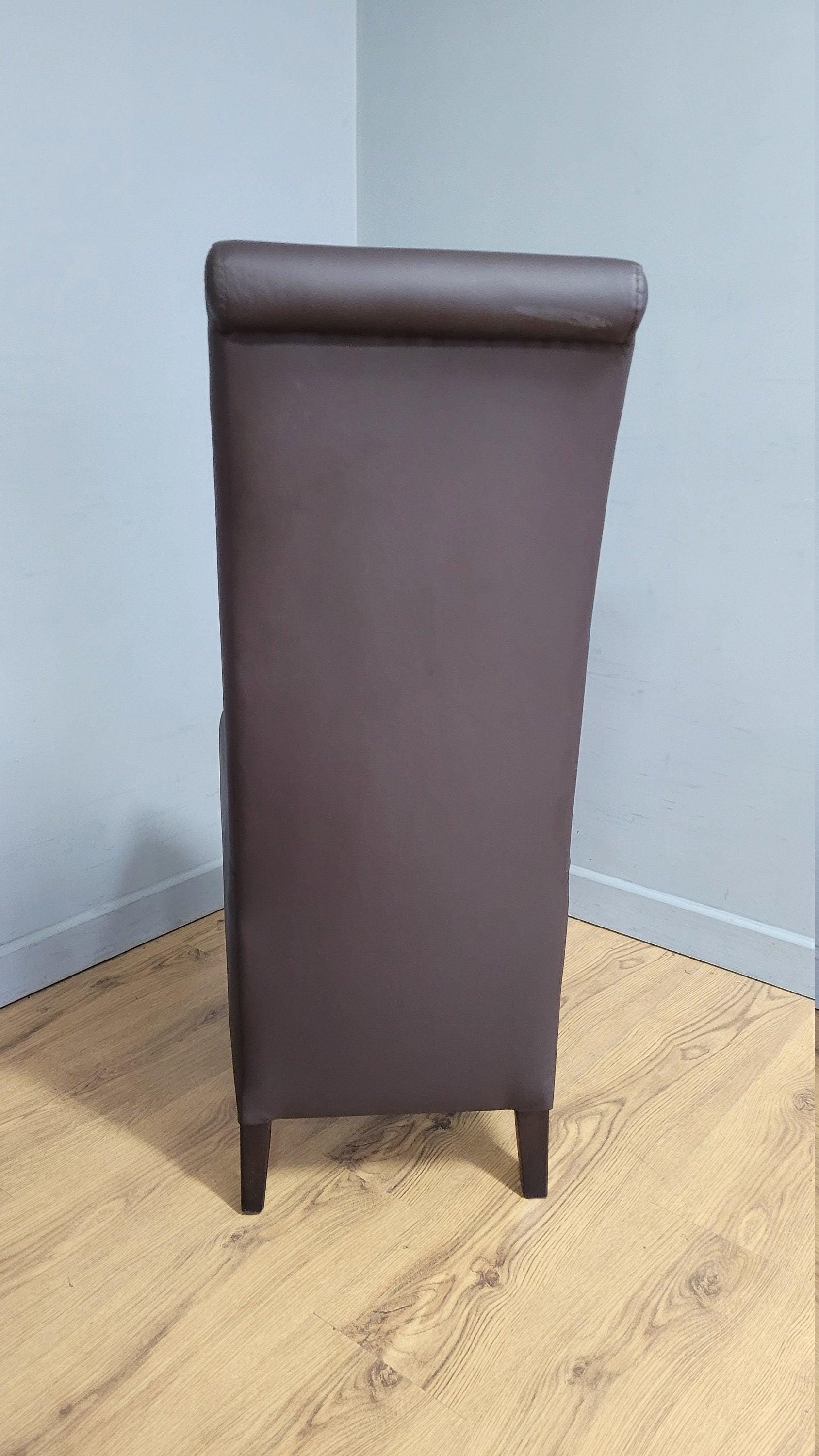 Brown Faux Leather Seat Padded Chair Ideal Bedroom Office Desk Chair
