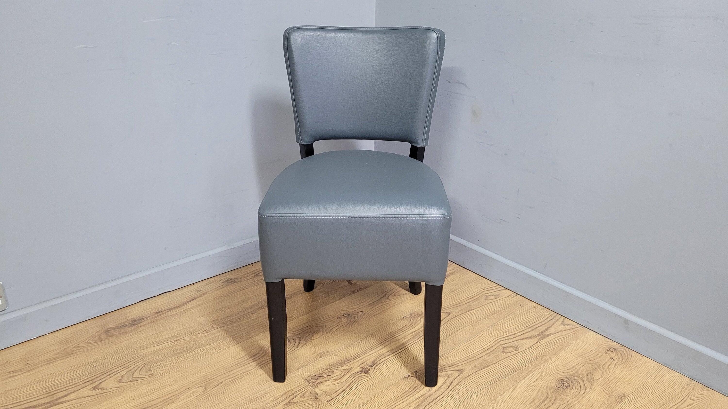 Grey Faux Leather Seat Padded Chair Ideal Bedroom Office Desk Chair