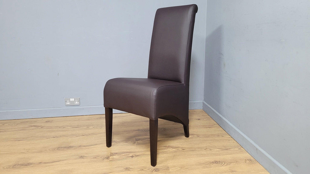 Brown Faux Leather Seat Padded Chair Ideal Bedroom Office Desk Chair