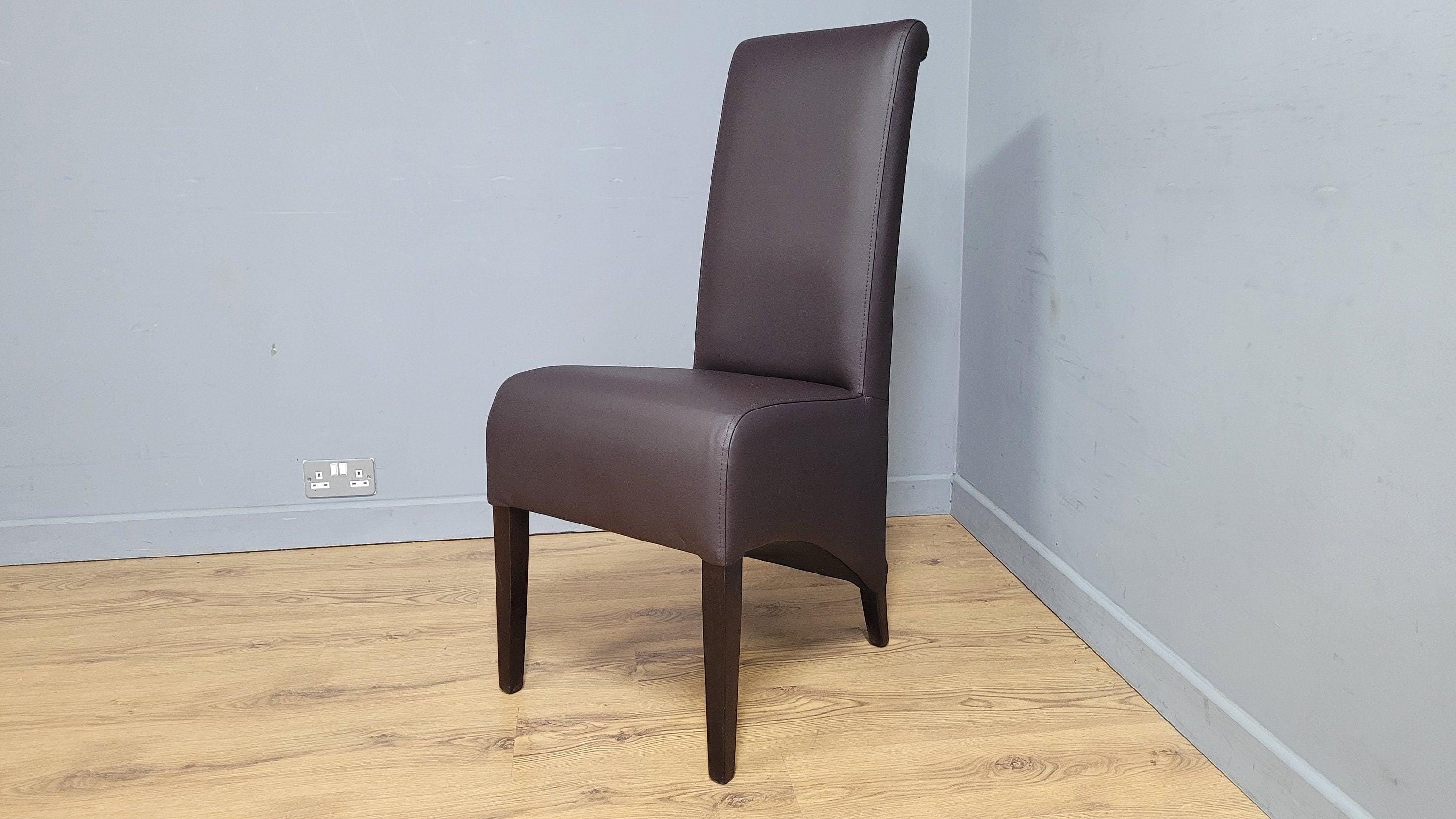 Brown Faux Leather Seat Padded Chair Ideal Bedroom Office Desk Chair