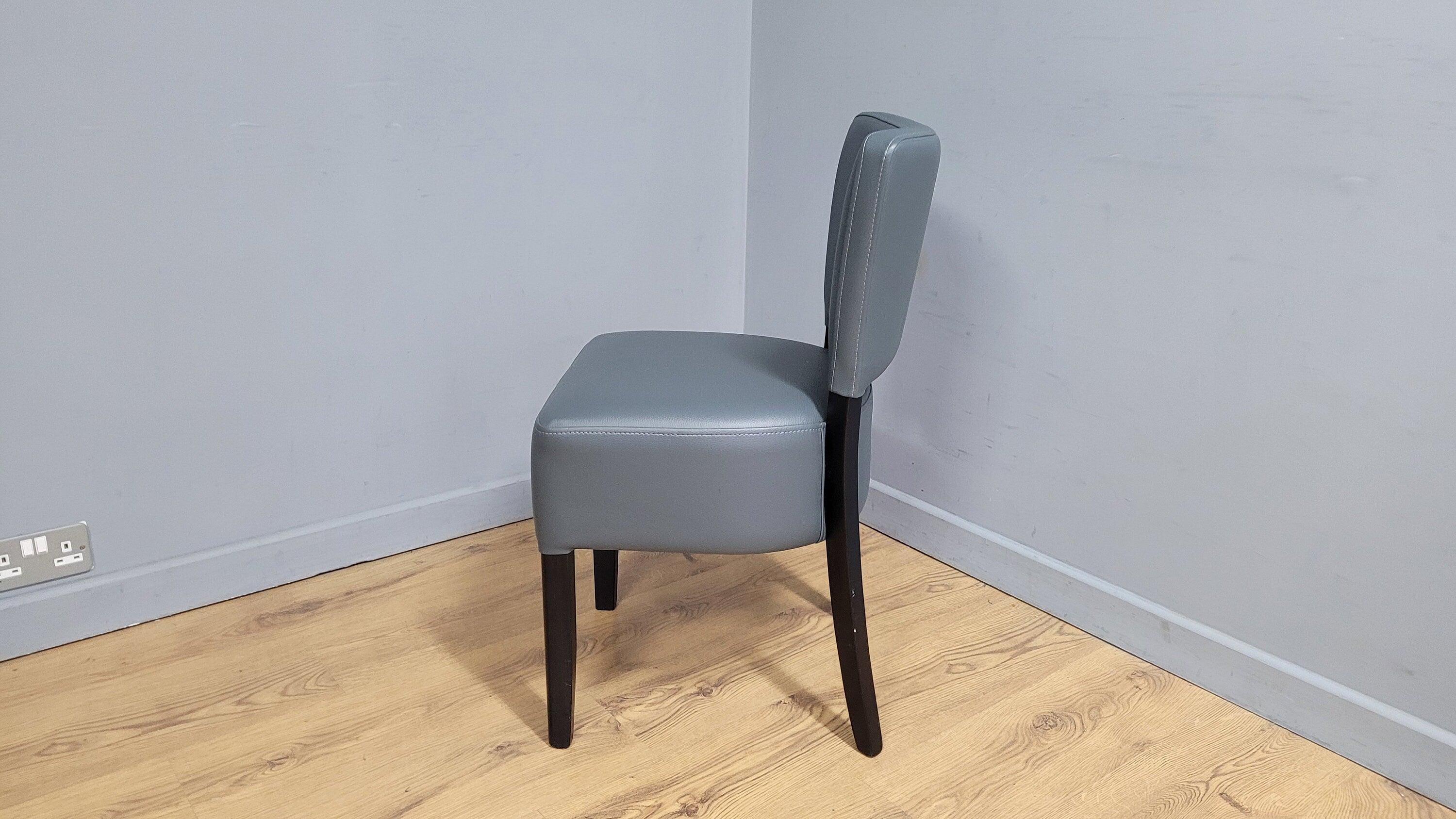 Grey Faux Leather Seat Padded Chair Ideal Bedroom Office Desk Chair