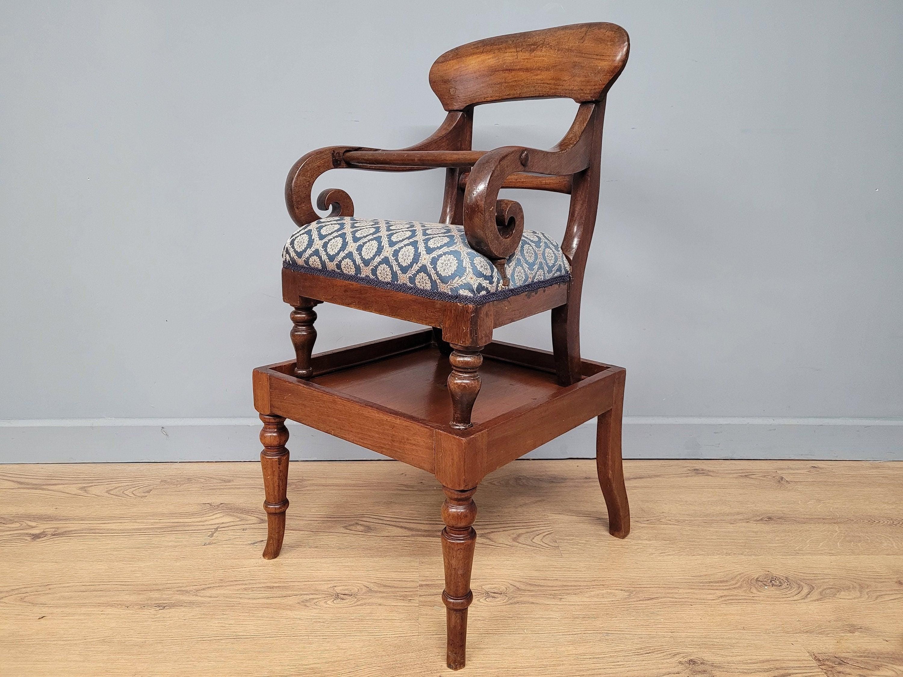 Antique Regency Mahogany Childs Chair On Stand High Chair