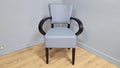 Grey Faux Leather Seat Padded Armchair Ideal Bedroom Office Desk Chair