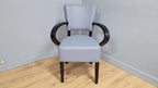 Grey Faux Leather Seat Padded Armchair Ideal Bedroom Office Desk Chair