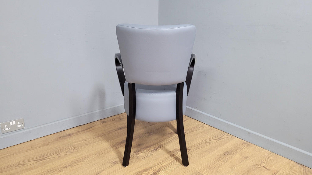 Grey Faux Leather Seat Padded Armchair Ideal Bedroom Office Desk Chair