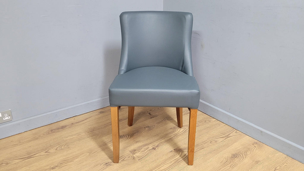 Embrace Oak Side Chair Grey Faux Leather Ideal Bedroom Office Desk Chair
