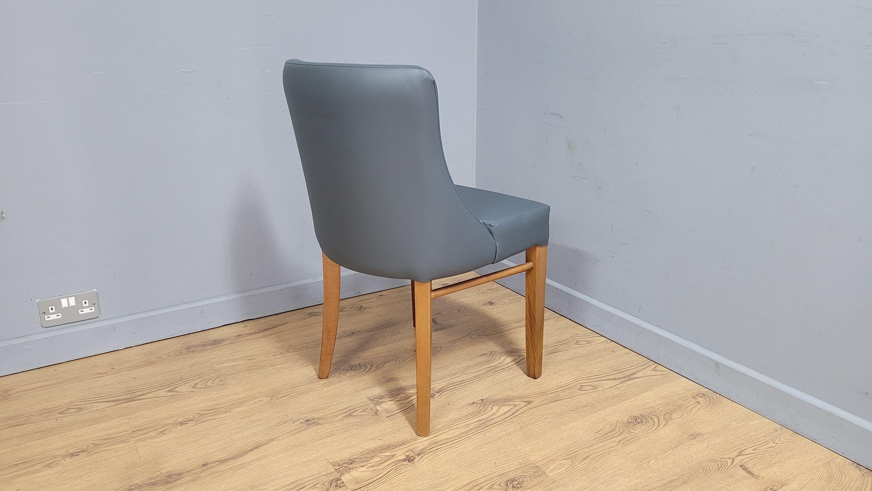 Embrace Oak Side Chair Grey Faux Leather Ideal Bedroom Office Desk Chair