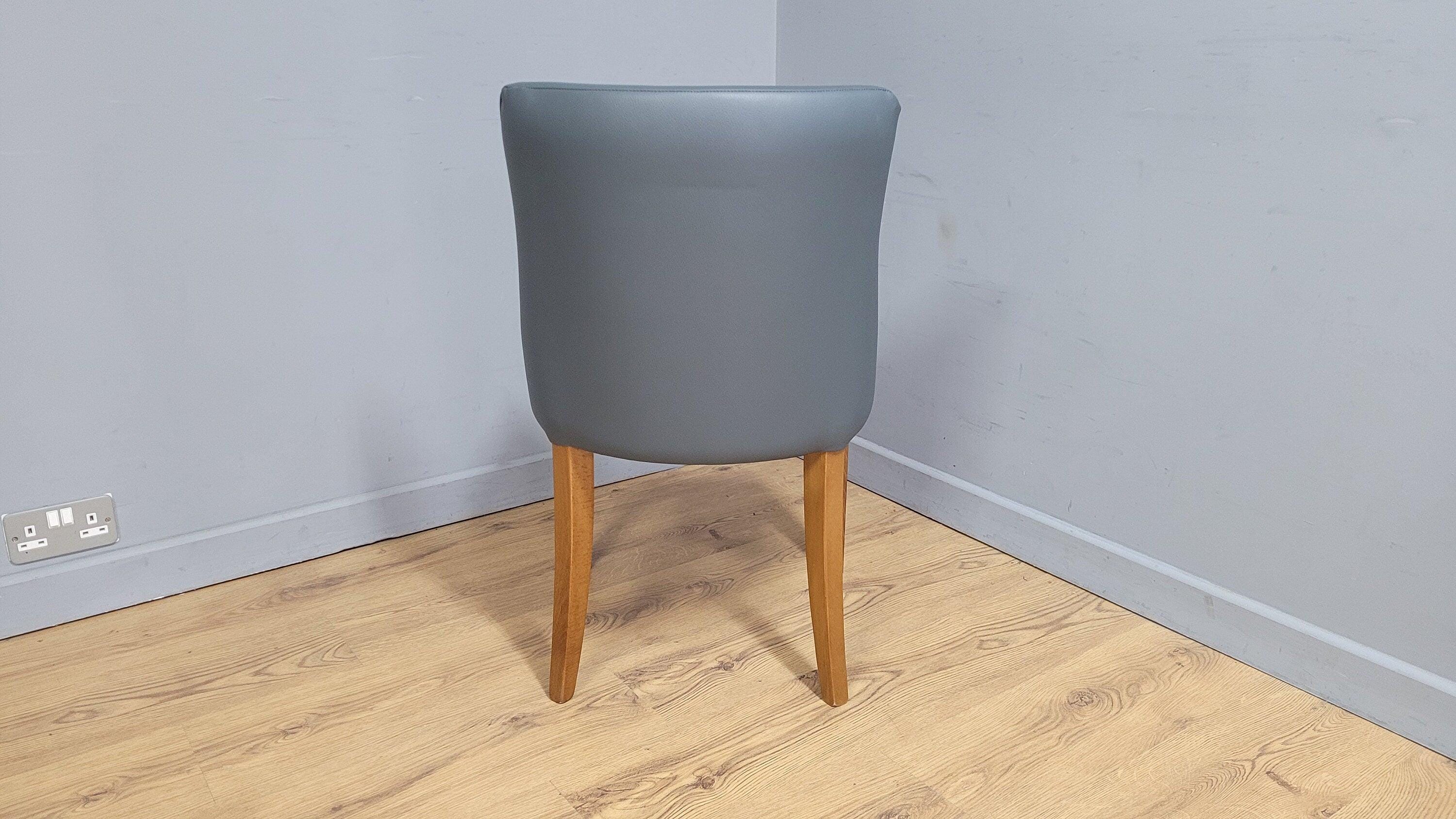 Embrace Oak Side Chair Grey Faux Leather Ideal Bedroom Office Desk Chair