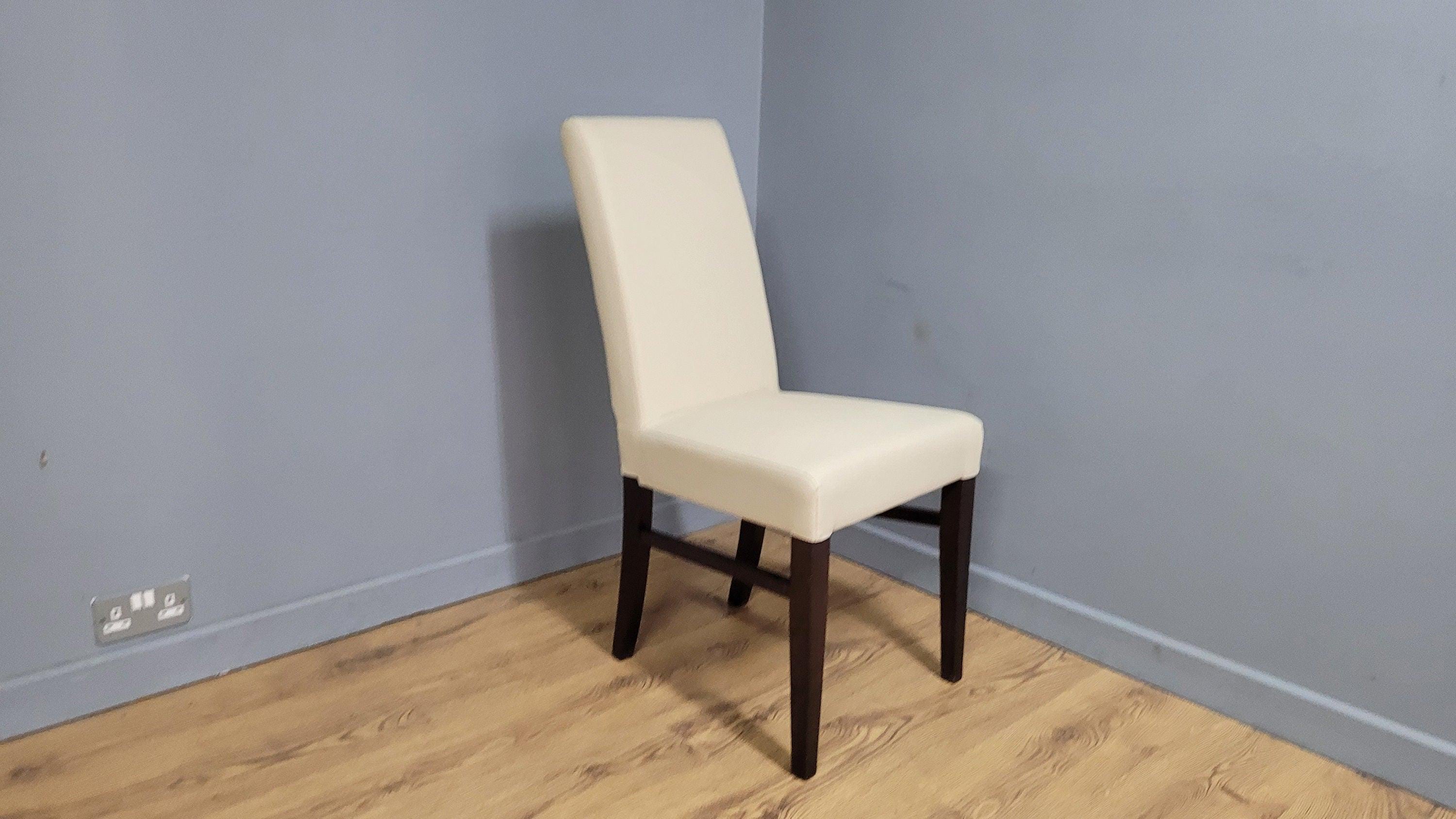 Cream Faux Leather Seat Padded Chair Ideal Bedroom Office Desk Chair