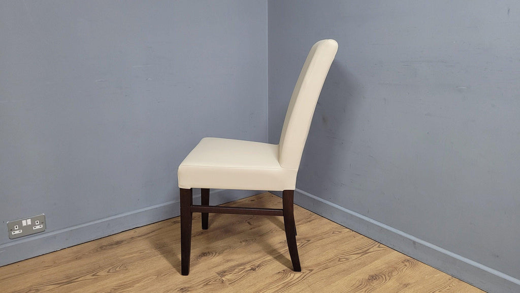 Cream Faux Leather Seat Padded Chair Ideal Bedroom Office Desk Chair