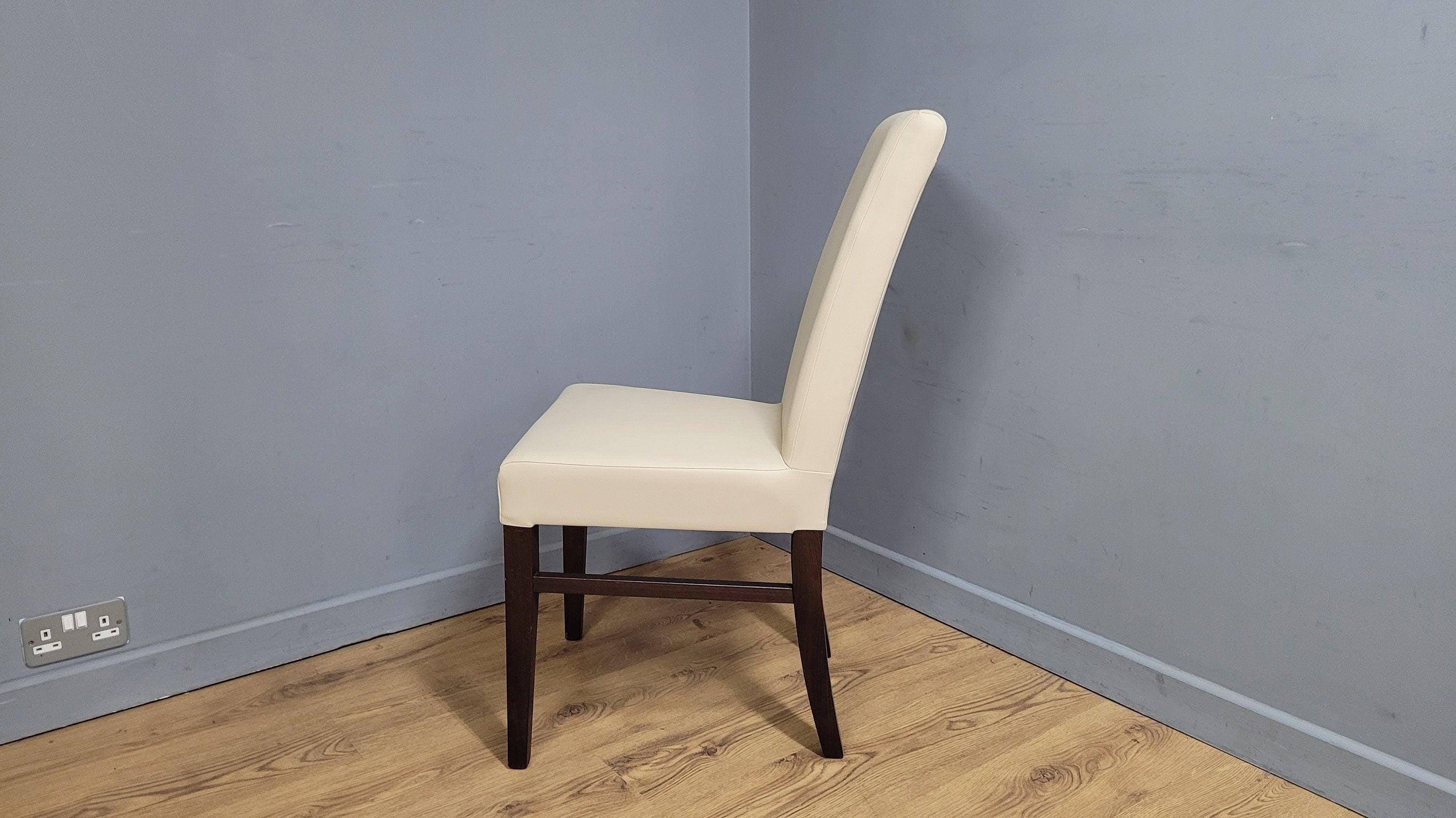 Cream Faux Leather Seat Padded Chair Ideal Bedroom Office Desk Chair
