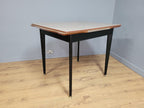 Mid Century Extending Formica Dining Table Adjustable Feet Pin Legs Black Frame