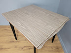 Mid Century Extending Formica Dining Table Adjustable Feet Pin Legs Black Frame