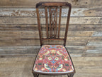 Edwardian Inlaid Framed Hall Bedroom Chair William Morris Strawberry Thief Pad
