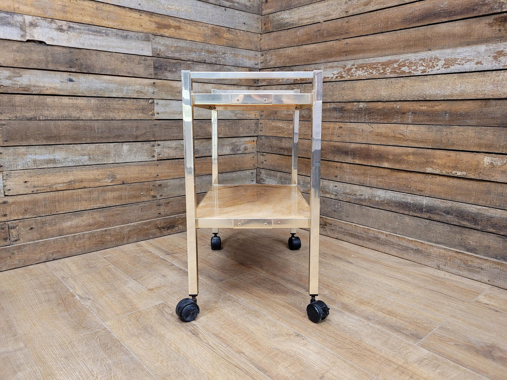 Mid Century Kitsch Marble Effect Two Tier Retro Drinks Trolley 1970s