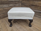Vintage Country House Claw Ball Foot Rectangular Footstool Upholstered Pad