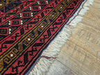 Vintage Hand-Knotted Wool Rug Traditional Style Carpet 190x110cm