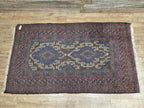 Vintage Hand-Knotted Wool Rug Traditional Style Carpet 190x110cm