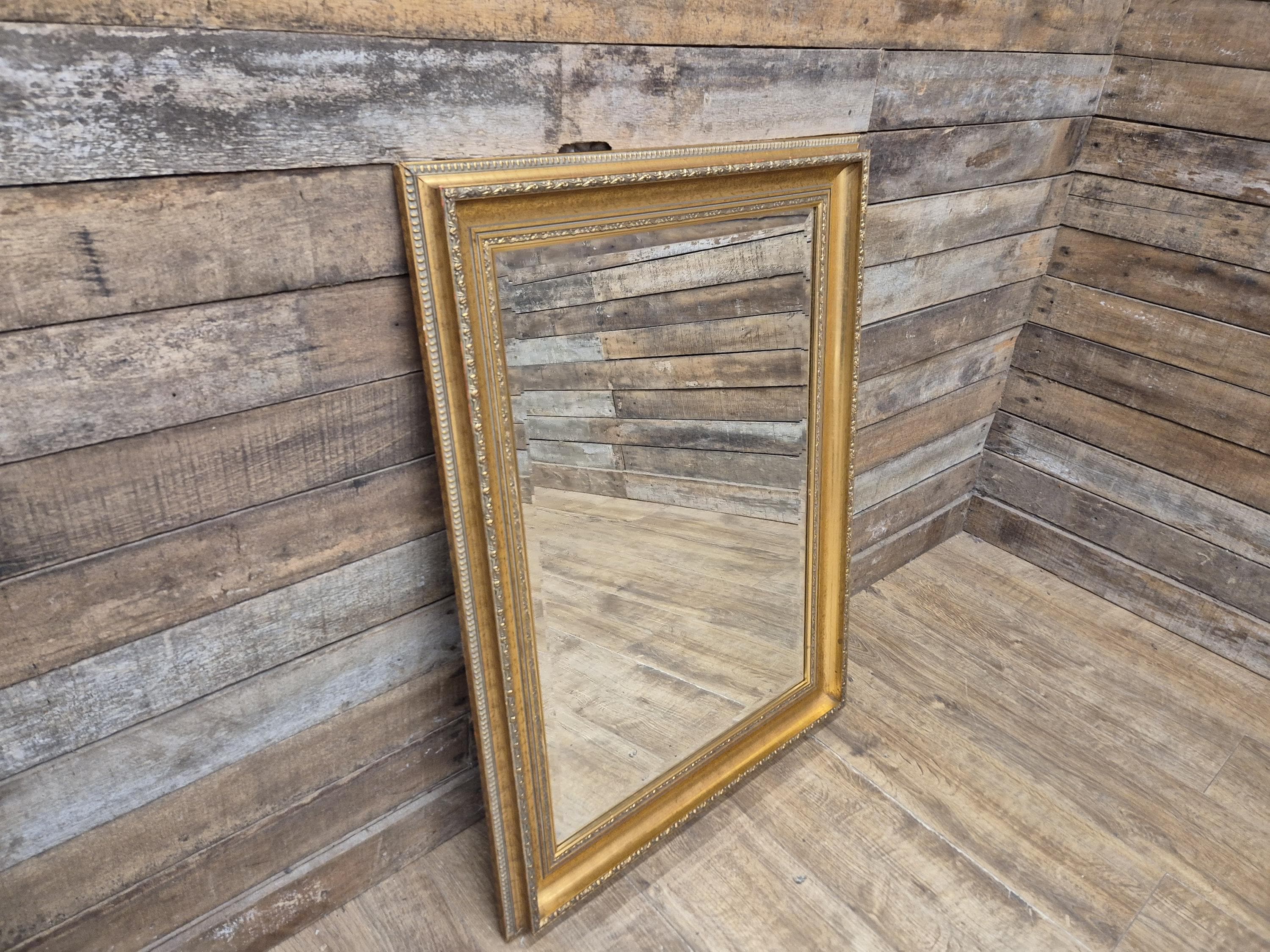 Vintage Bevel Edge Gold Framed Gilt Style Large Ornate Mantle Wall Mirror