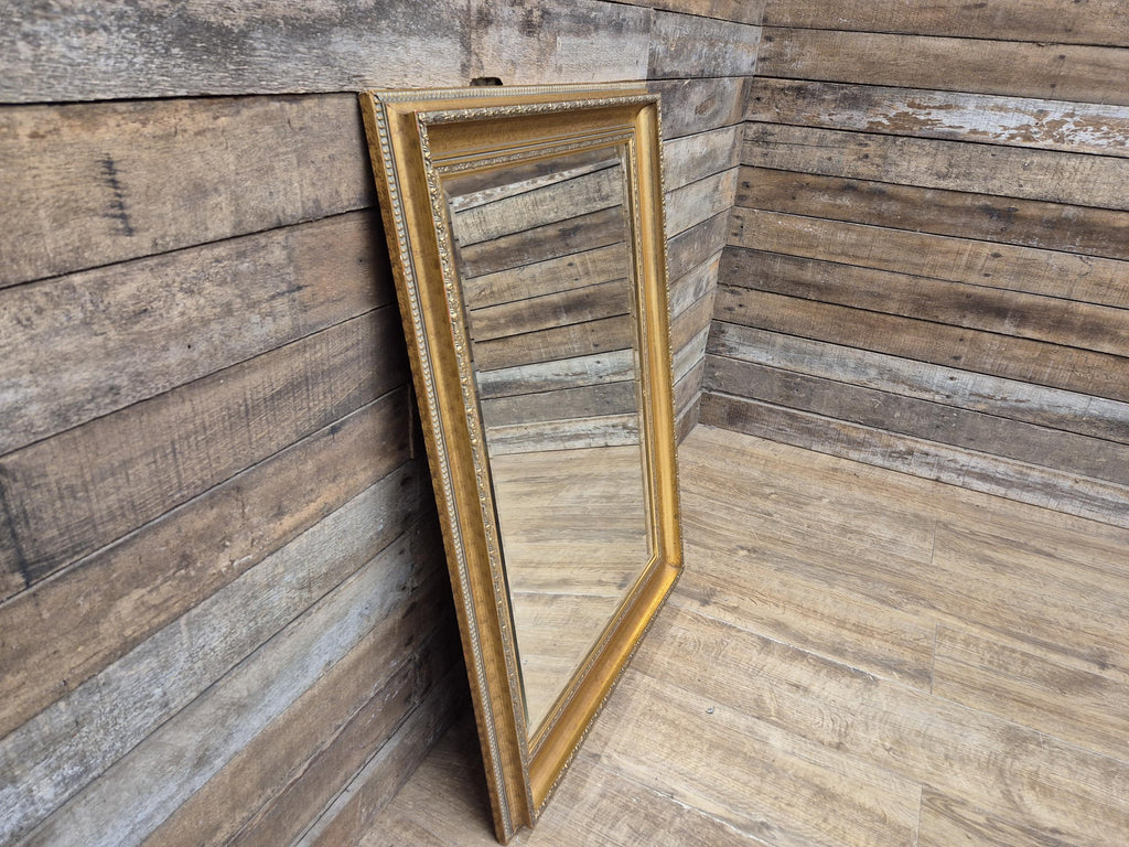 Vintage Bevel Edge Gold Framed Gilt Style Large Ornate Mantle Wall Mirror