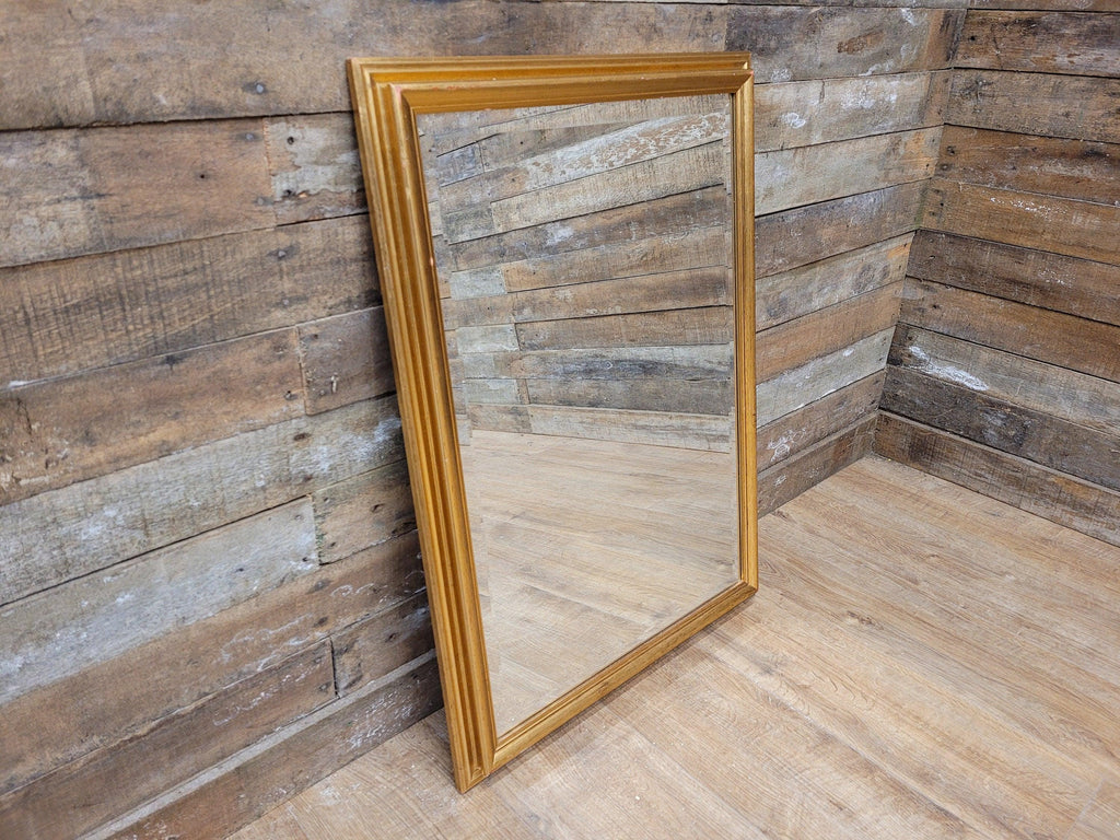Vintage Gilt Over Mantle Wall Mirror Gold Distressed Framed
