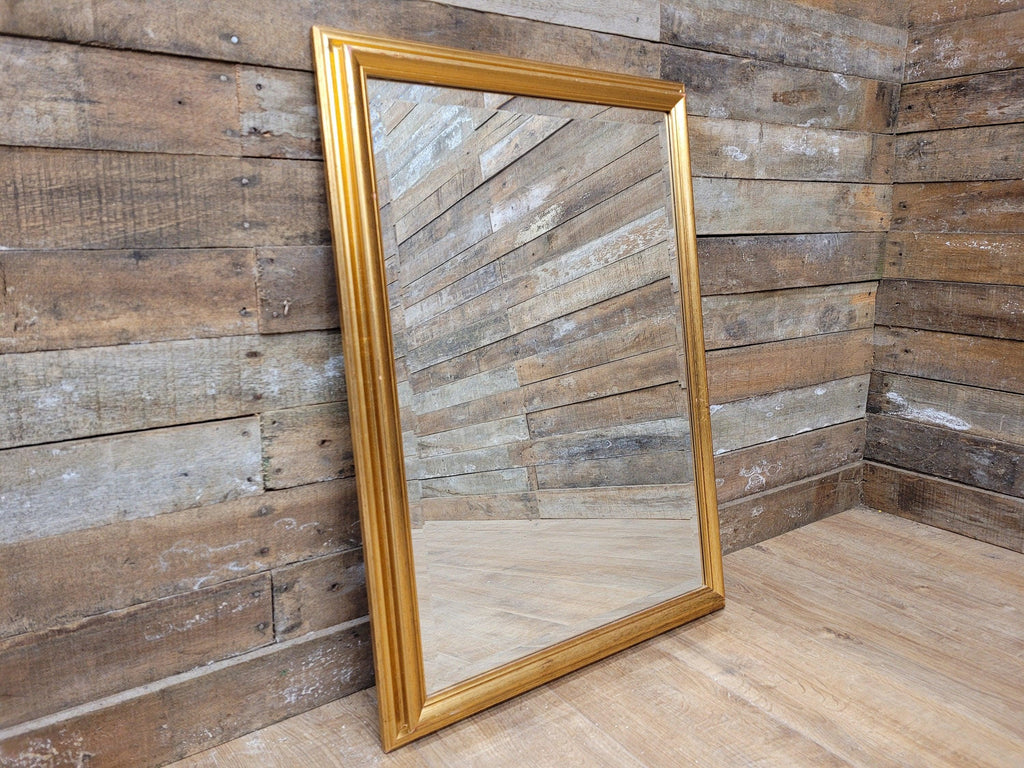 Vintage Gilt Over Mantle Wall Mirror Gold Distressed Framed