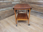 Mid Century Danish Inspired Oval Drop Leaf Teak Drinks Cocktail Trolley Retro