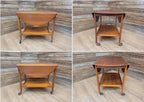 Mid Century Danish Inspired Oval Drop Leaf Teak Drinks Cocktail Trolley Retro