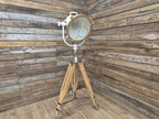 Vintage Lightly Distressed Tripod Floor Lamp Adjustable Height