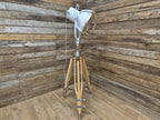 Vintage Lightly Distressed Tripod Floor Lamp Adjustable Height
