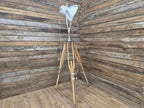 Vintage Lightly Distressed Tripod Floor Lamp Adjustable Height