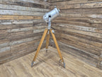 Vintage Tripod Floor Standing Prolight Spotlight Adjustable Height Distressed