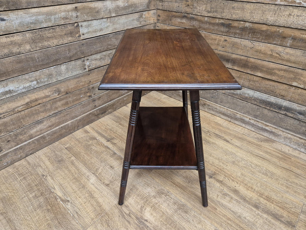 Antique Arts & Craft Flame Mahogany Hall Table Plant Stand Wine Table