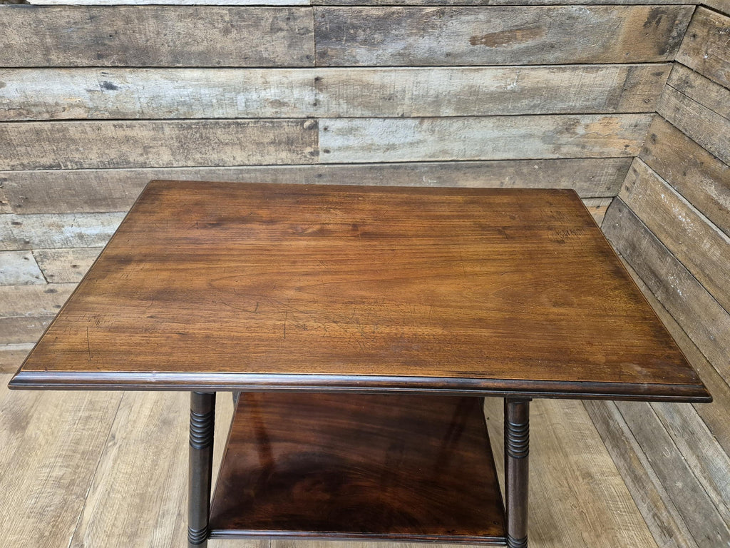 Antique Arts & Craft Flame Mahogany Hall Table Plant Stand Wine Table