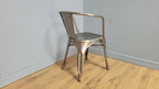 French Bistro Style Industrial Side Chair Gun Metal Bedroom Office Desk Chair