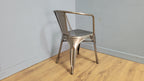 French Bistro Style Industrial Side Chair Gun Metal Bedroom Office Desk Chair