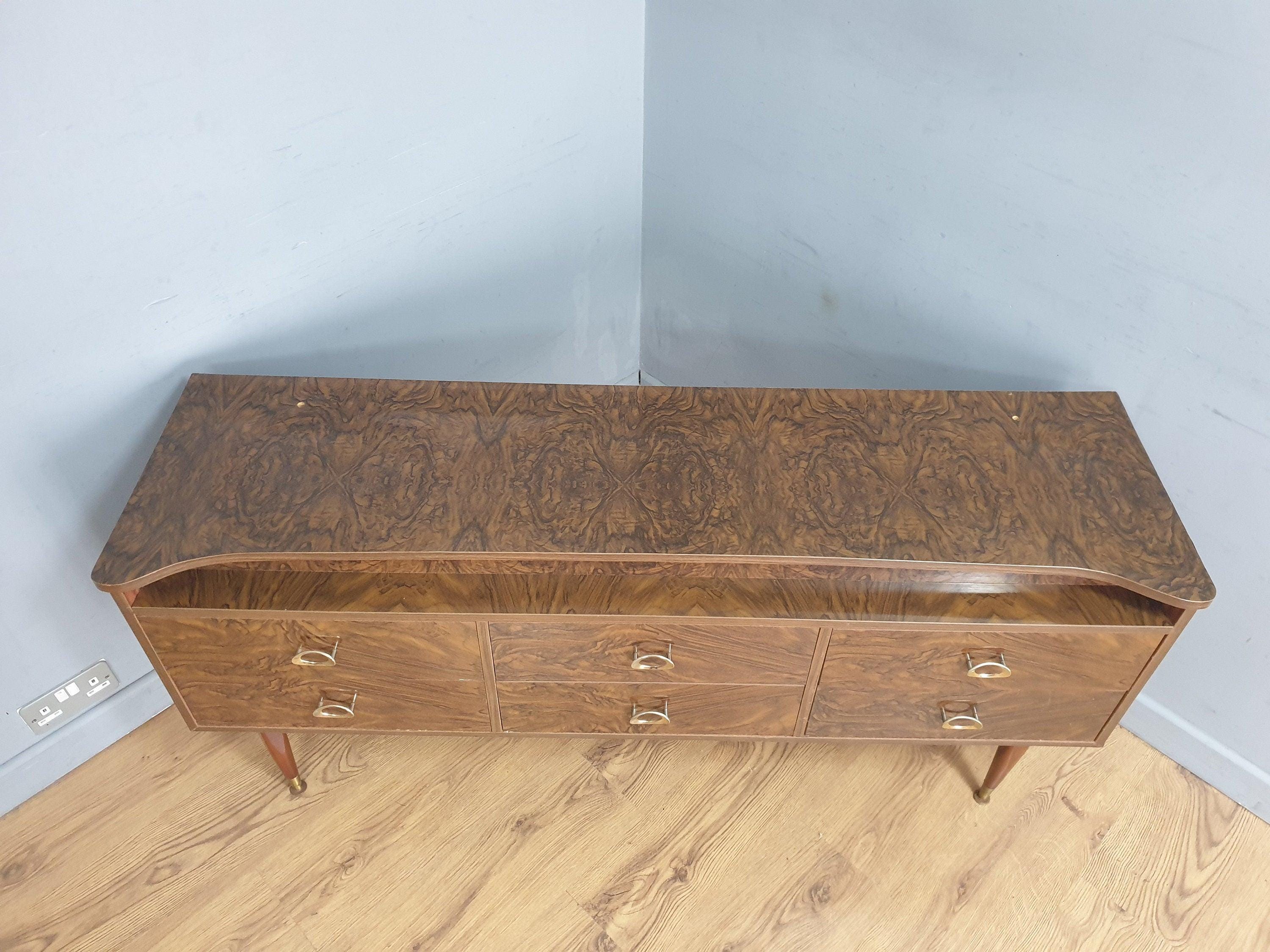 Mid Century Retro Formica Sideboard Long John Credenza Dressing Table Pin Legs