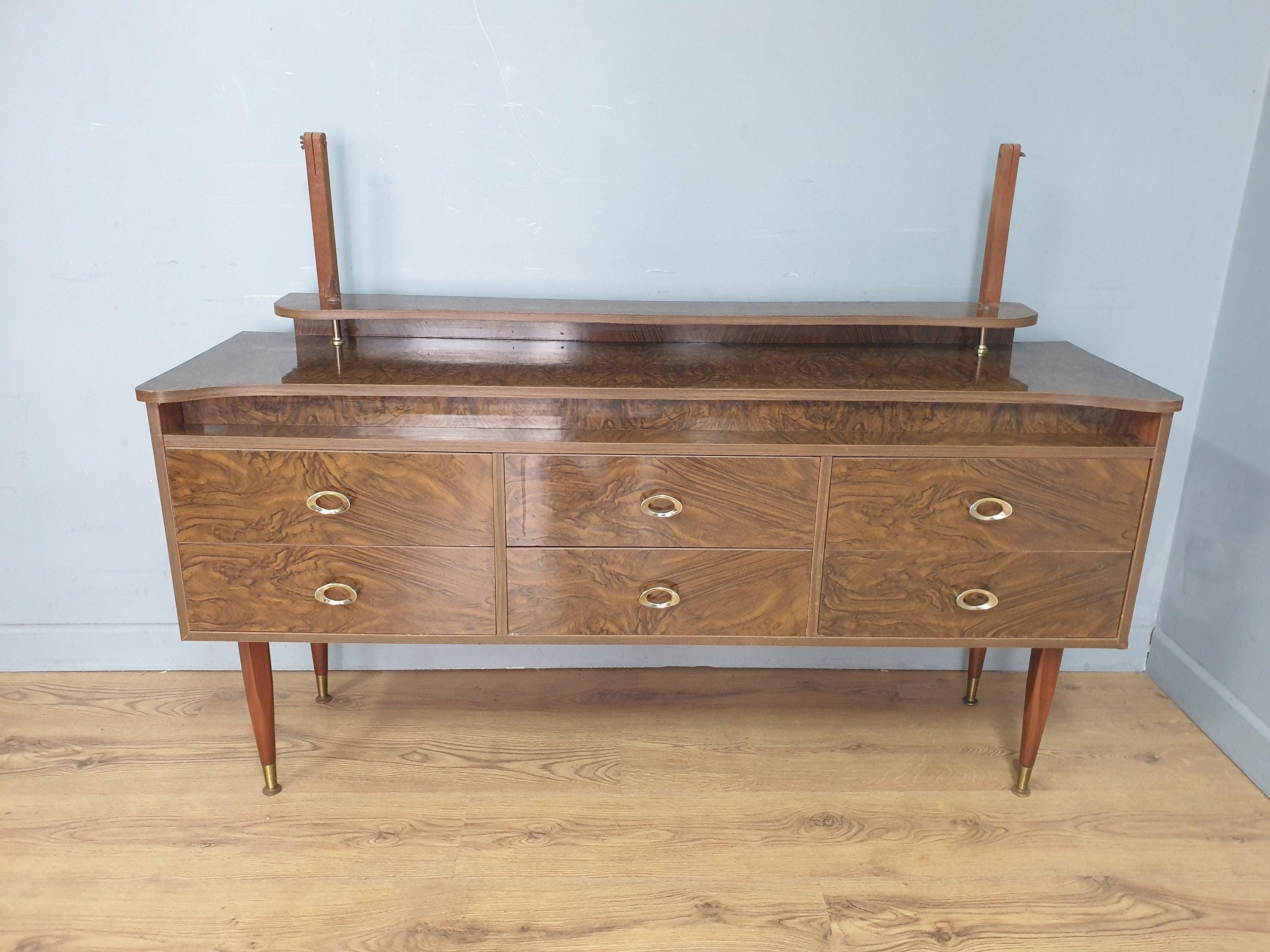 Mid Century Retro Formica Sideboard Long John Credenza Dressing Table Pin Legs