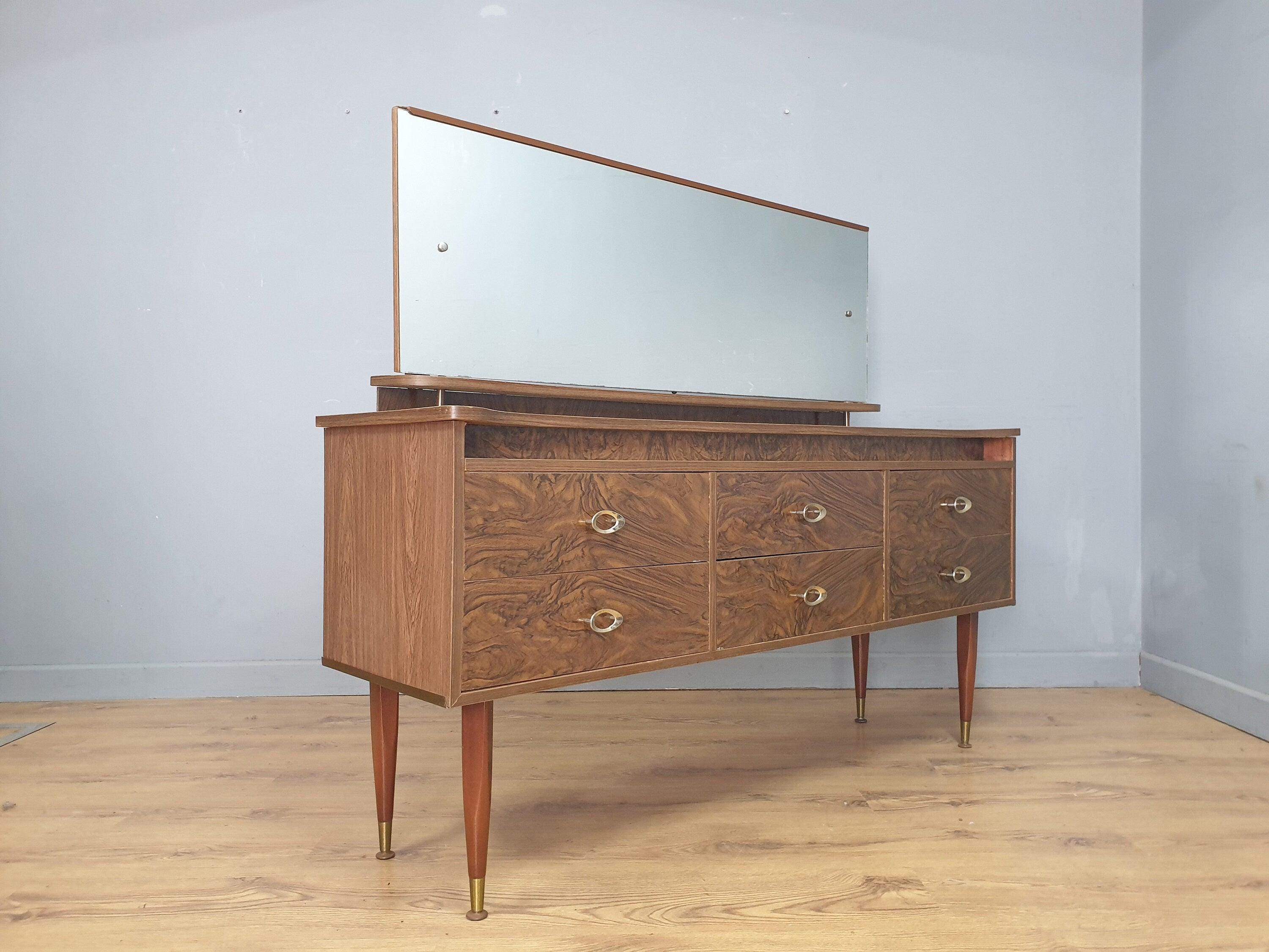 Mid Century Retro Formica Sideboard Long John Credenza Dressing Table Pin Legs