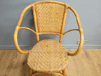 Pair Of Mid Century Wicker Retro Chic Cane Seats Bucket Tub Egg Rattan Chairs